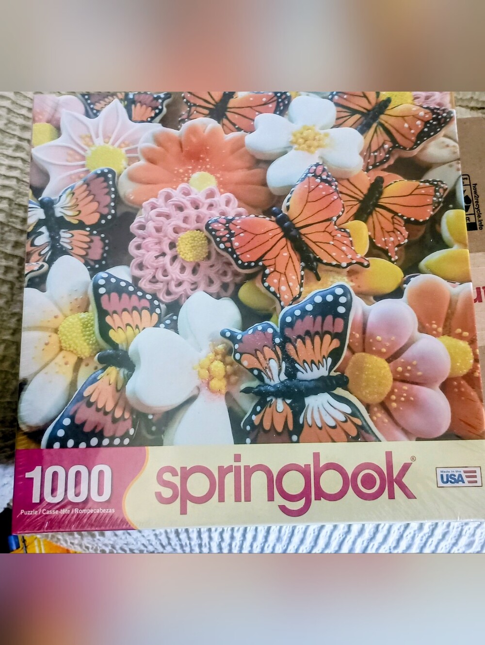 Springbok 1000-Piece Butterfly & Floral Puzzle - Orange, Pink & White